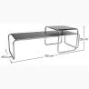 Set of 2 Stackable Coffee Tables - Wood and Steel - Lacky image 7