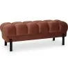 Chesterfield Style Bench Upholstered In Velvet With Iron Legs - Hamptons image 7