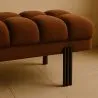 Chesterfield Style Bench Upholstered In Velvet With Iron Legs - Hamptons image 7