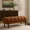 Chesterfield Style Bench Upholstered In Velvet With Iron Legs - Hamptons image 7