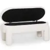Bench With Storage Upholstered In Off-White Bouclé Fabric – Modern Seat For Living Room And Bedroom - Boreta image 7