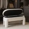 Bench With Storage Upholstered In Off-White Bouclé Fabric – Modern Seat For Living Room And Bedroom - Boreta image 7