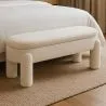 Bench With Storage Upholstered In Off-White Bouclé Fabric – Modern Seat For Living Room And Bedroom - Boreta image 7