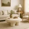 Designer Ottoman In White Bouclé – Modern Coffee Table - Sera image 7