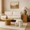 Stool Upholstered In Off-White Bouclé Fabric – Modern Seat For Living Room And Bedroom - Boreta image 7