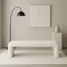 Bench Upholstered In White Bouclé Fabric - Modern Elegant Minimalist - Karla image 7