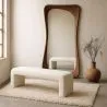 Bench Upholstered In White Bouclé Fabric - Modern Elegant Minimalist - Karla image 7