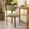 Dining chair Chenille upholstered - Oak effect legs - Ergonomic and modern design - Okare image 7