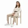 Dining chair Chenille upholstered - Oak effect legs - Ergonomic and modern design - Okare image 7