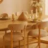 Dining chair Linen upholstered - Oak effect legs - Ergonomic and modern design - Okare image 7