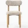 Dining chair Linen upholstered - Oak effect legs - Ergonomic and modern design - Okare image 7