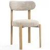 Dining chair Linen upholstered - Oak effect legs - Ergonomic and modern design - Okare image 7