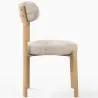 Dining chair Linen upholstered - Oak effect legs - Ergonomic and modern design - Okare image 7