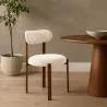 Dining chair upholstered in linen – Dark wood-effect legs – Ergonomic and modern design – Okare image 7