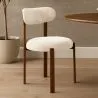 Dining chair upholstered in linen – Dark wood-effect legs – Ergonomic and modern design – Okare image 7