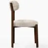 Dining chair upholstered in linen – Dark wood-effect legs – Ergonomic and modern design – Okare image 7