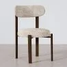 Dining chair upholstered in linen – Dark wood-effect legs – Ergonomic and modern design – Okare image 7