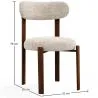 Dining chair upholstered in linen – Dark wood-effect legs – Ergonomic and modern design – Okare image 7