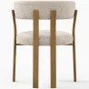 Living room armchair with armrests upholstered in Chenille  – Oak-effect legs – Ergonomic and modern design – Okare image 7