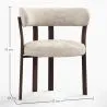 Living room armchair with armrests upholstered in Chenille – Dark wood-effect legs – Ergonomic and modern design – Okare image 7