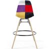 Bar Stool - Patchwork Upholstery - Scandinavian Design and Wooden Legs - Skögur image 7