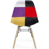 Dining Chair - Patchwork Upholstery - Scandinavian Design and Wooden Legs - Skögur image 7