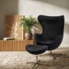  Egg design armchair with footrest - Fabric upholstered - Brave image 7