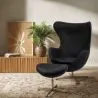  Egg design armchair with footrest - Fabric upholstered - Brave image 7