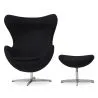  Egg design armchair with footrest - Fabric upholstered - Brave image 7