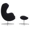 Buy  Egg design armchair with footrest - Fabric upholstered - Brave Black 13657 in the United Kingdom