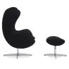  Egg design armchair with footrest - Fabric upholstered - Brave image 7
