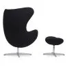  Egg design armchair with footrest - Fabric upholstered - Brave image 7