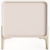 Modern Scandi nightstand covered in faux leather with 2 drawers and natural wood legs - Bennis image 7