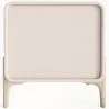Modern Scandi nightstand covered in faux leather with 2 drawers and natural wood legs - Bennis image 7