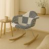 Rocking chair Nordic-style Patchwork– Upholstered in Fabric – Patchwork Sam  image 7