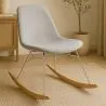 Rocking Chair Modern Fabric Upholstered for Adults - Steel and Wood Legs - Skögur image 7