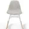 Rocking Chair Modern Fabric Upholstered for Adults - Steel and Wood Legs - Skögur image 7