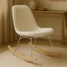 Rocking Chair  Minimalist Bouclé – Nordic Style with Wood and Steel Base - Skögur image 7