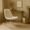 Rocking Chair  Minimalist Bouclé – Nordic Style with Wood and Steel Base - Skögur image 7