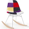 Rocking Chair Modern Patchwork – Nordic Style with Wooden and Steel Legs - Skögur image 7