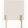 Modern Scandi nightstand covered in faux leather with 3 drawers and natural wood legs - Bennis image 7