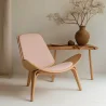 Designer Armchair - Scandinavian Armchair - Fabric Upholstery - Peach - Lucy image 7
