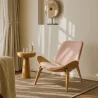 Designer Armchair - Scandinavian Armchair - Fabric Upholstery - Peach - Lucy image 7