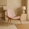 Designer Armchair - Scandinavian Armchair - Fabric Upholstery - Peach - Lucy image 7