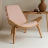 Designer Armchair - Scandinavian Armchair - Fabric Upholstery - Peach - Lucy image 7