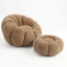 Armchair with Ottoman Upholstered – Soft Fabric – Rubi image 7