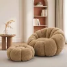 Armchair with Ottoman Upholstered – Soft Fabric – Rubi image 7
