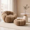 Armchair with Ottoman Upholstered – Soft Fabric – Rubi image 7