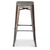 Industrial Design Bar Stool - Wood & Steel - 76cm - Stylix image 7