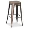 Industrial Design Bar Stool - Wood & Steel - 76cm - Stylix image 7